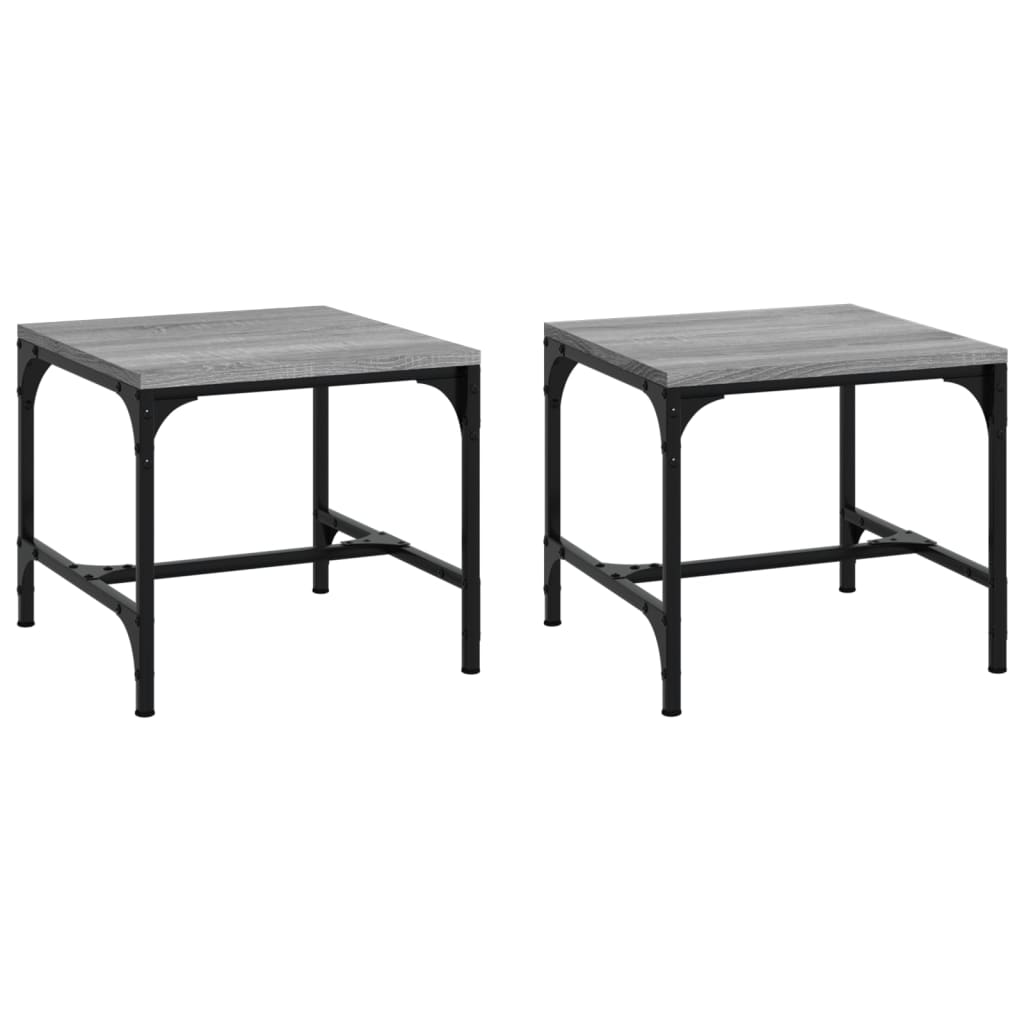 vidaXL Side Tables 2 pcs Grey Sonoma 40x40x35 cm Engineered Wood