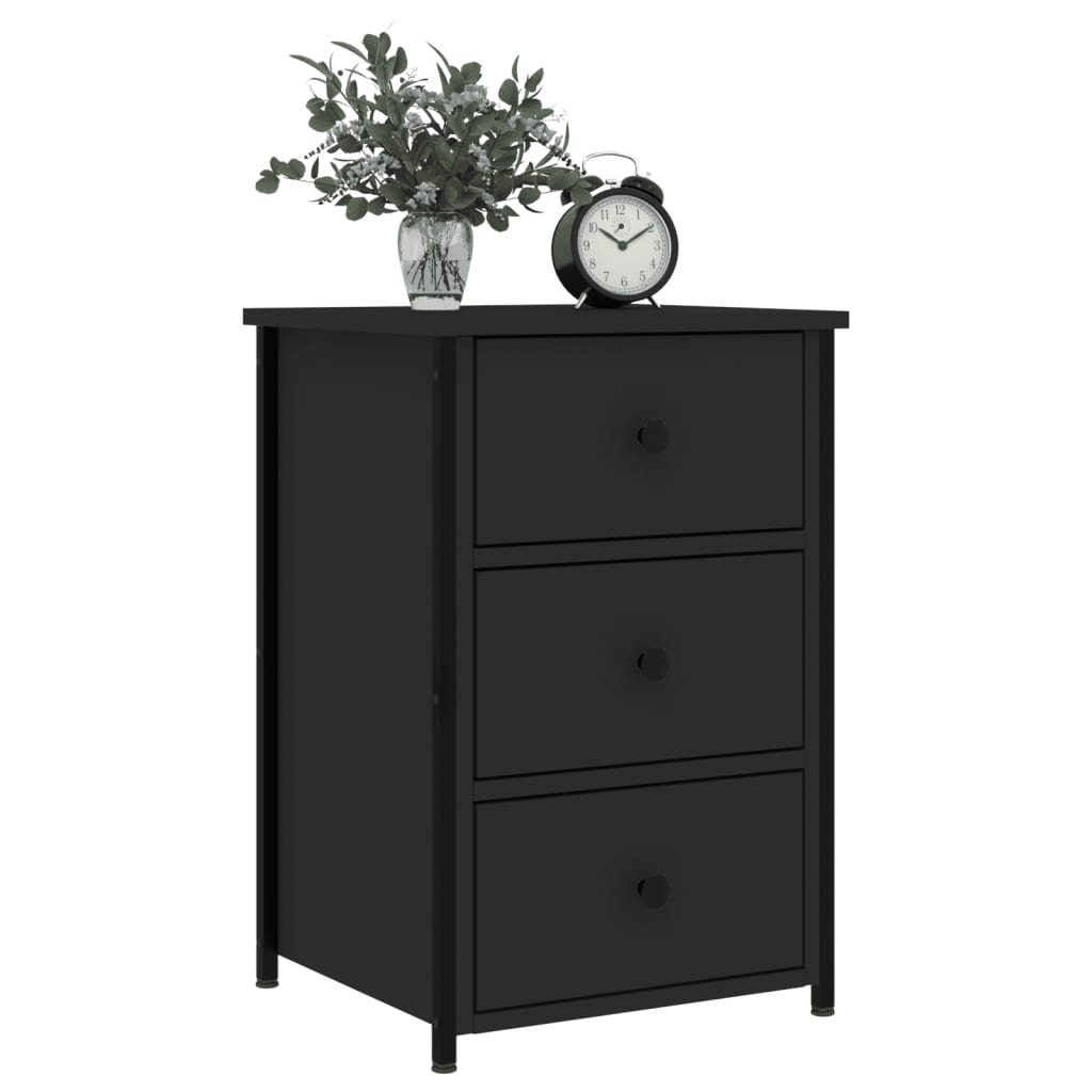 vidaXL Bedside Cabinets 2 pcs Black 40x36x60 cm Engineered Wood