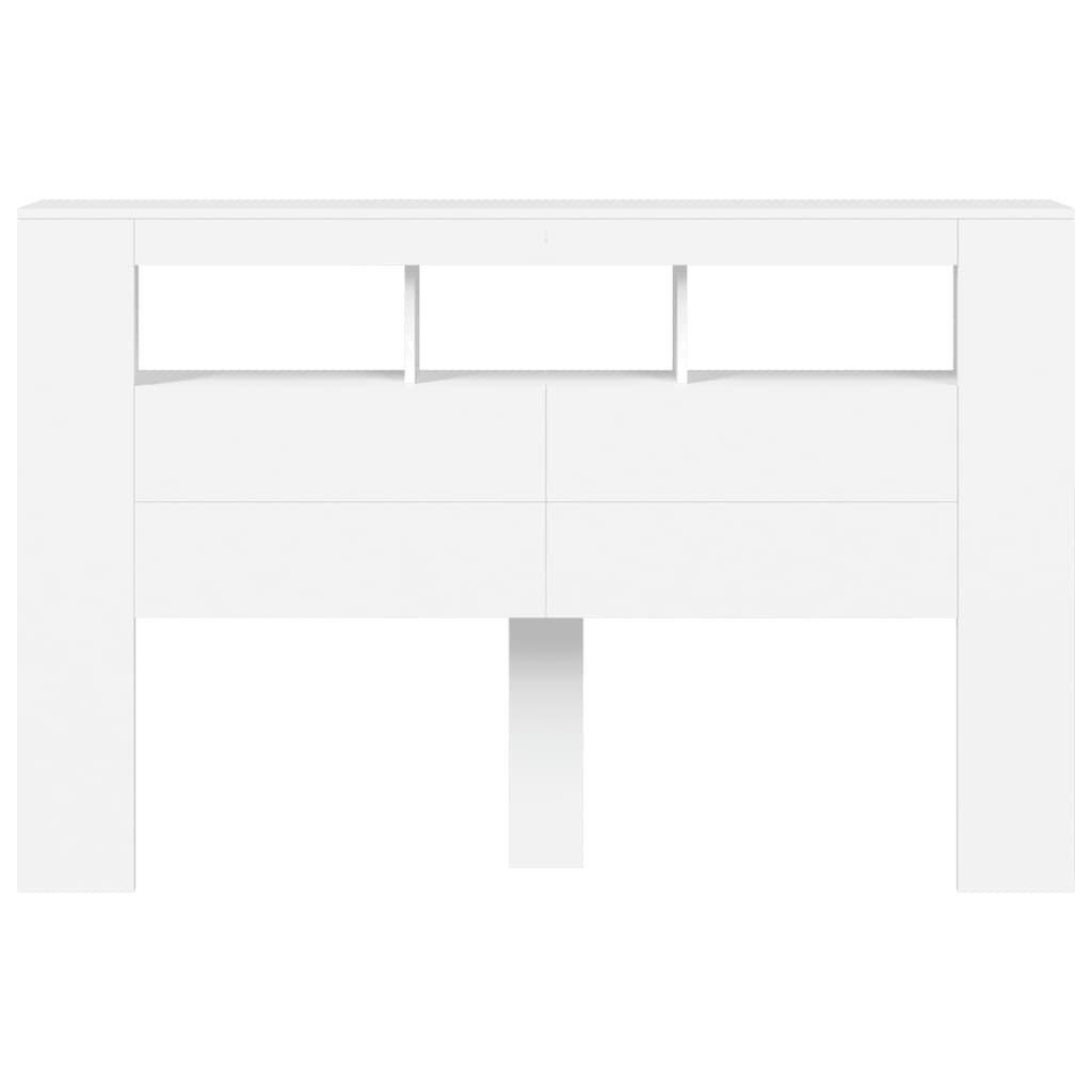 vidaXL LED Headboard White 160x18.5x103.5 cm Engineered Wood