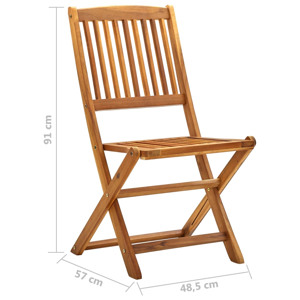 vidaXL Folding Outdoor Chairs 4 pcs Solid Acacia Wood