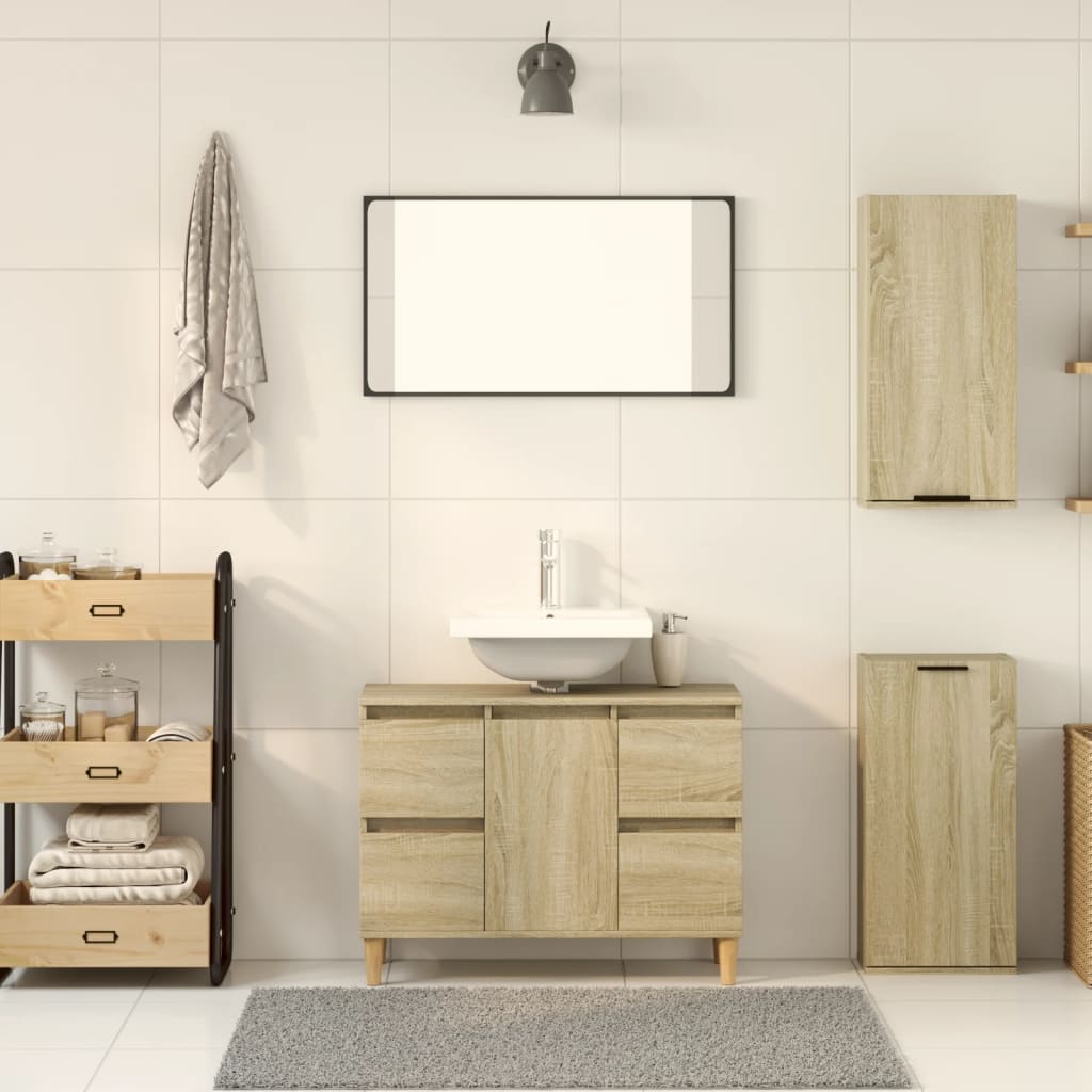 vidaXL Wall-mounted Bathroom Cabinet Sonoma Oak 32x20x67 cm