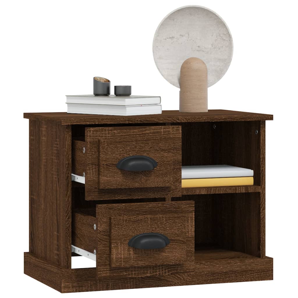 vidaXL Bedside Cabinet Brown Oak 60x35.5x45 cm