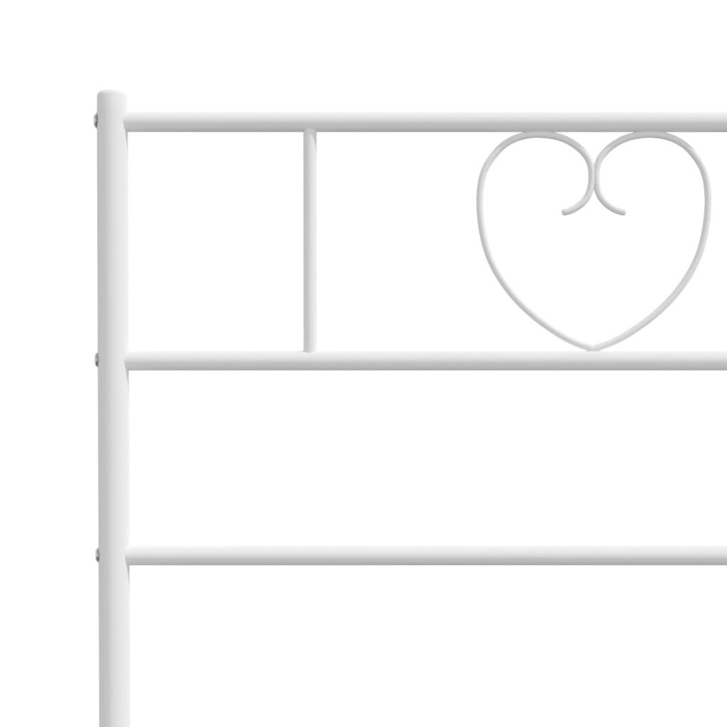 vidaXL Metal Bed Frame without Mattress with Headboard White 180x200cm