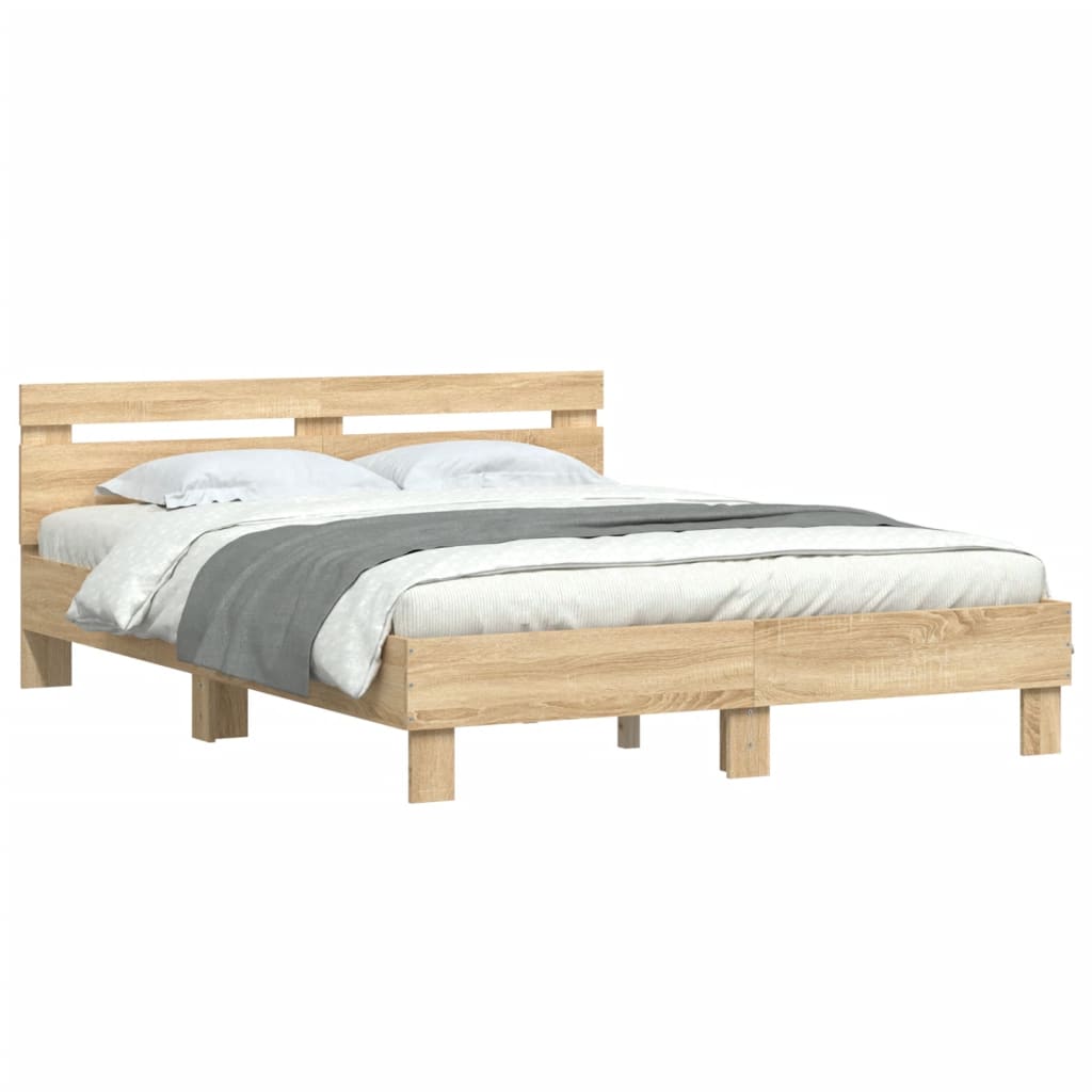 vidaXL Bed Frame without Mattress Sonoma Oak 150x200 cm King Size