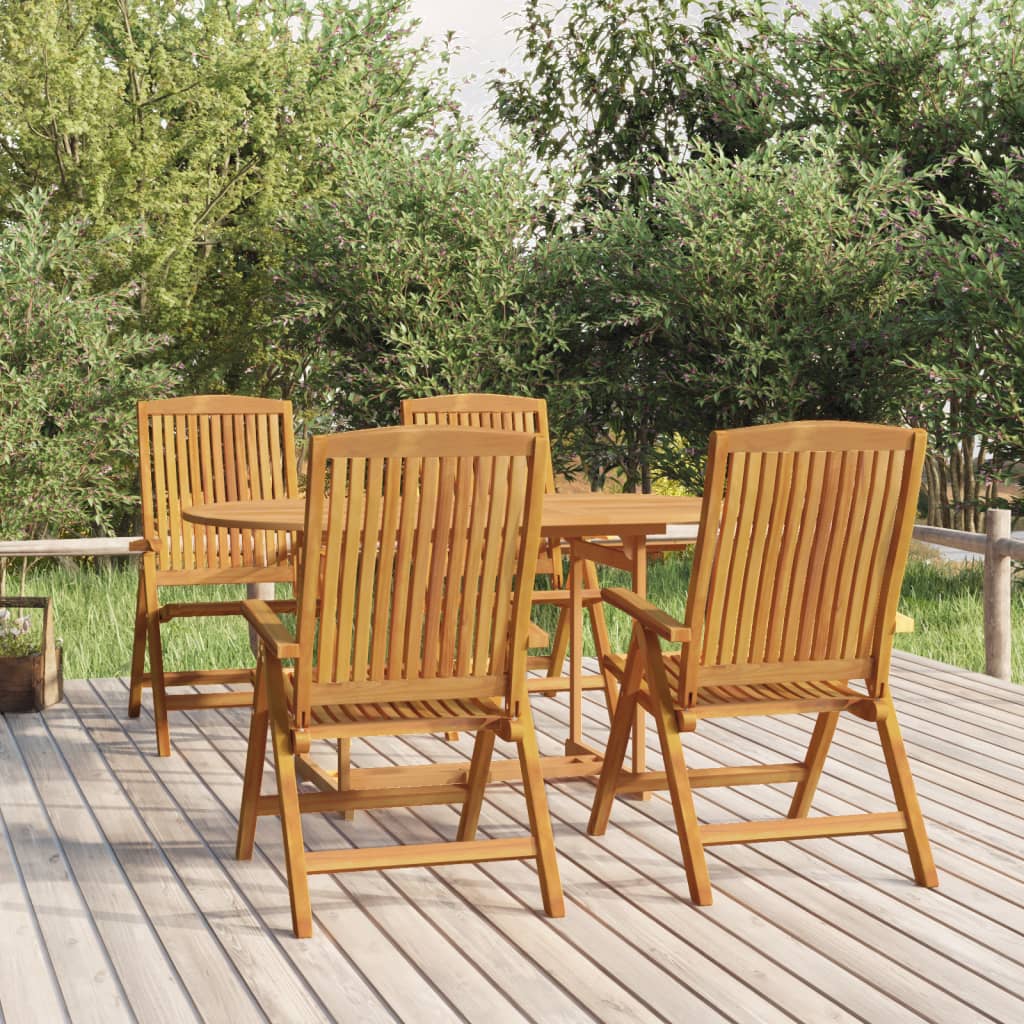 vidaXL 5 Piece Garden Dining Set Solid Wood Teak