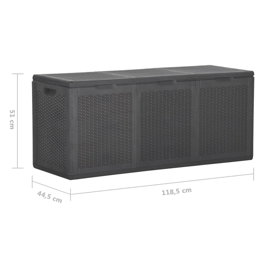 vidaXL Garden Storage Box 270L Black PP Rattan