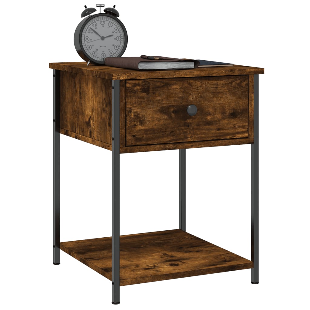 vidaXL Bedside Table Smoked Oak 44x45x58 cm Engineered Wood