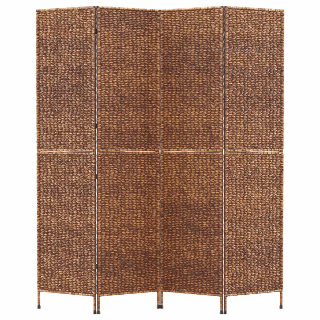 vidaXL Room Divider 4-Panel Brown 163x180 cm Water Hyacinth