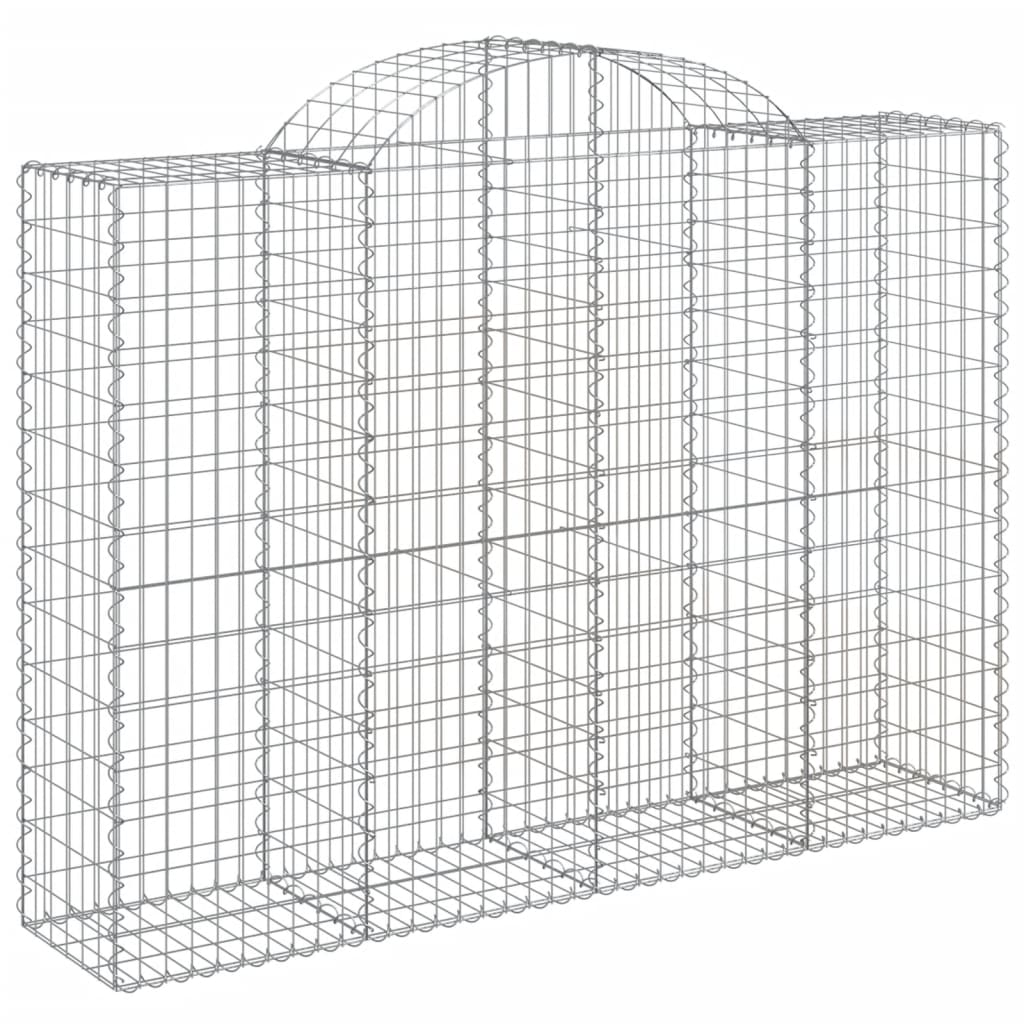 vidaXL Arched Gabion Baskets 7 pcs 200x50x140/160 cm Galvanised Iron