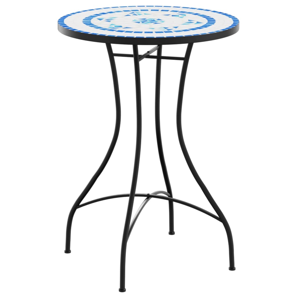 vidaXL Mosaic Bistro Table Blue and White Ø50x70 cm Ceramic