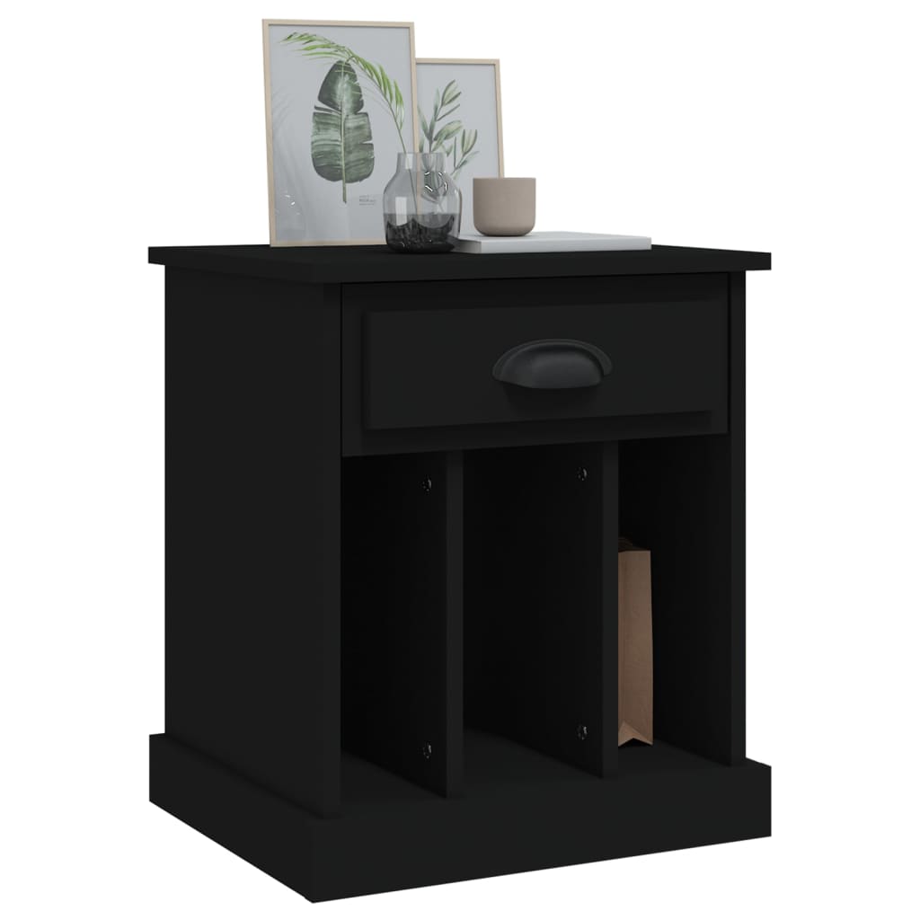 vidaXL Bedside Cabinet Black 43x36x50 cm