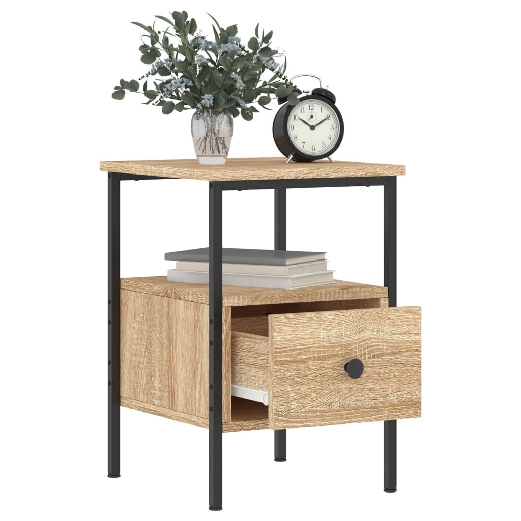 vidaXL Bedside Cabinets 2 pcs Sonoma Oak 34x36x50 cm Engineered Wood