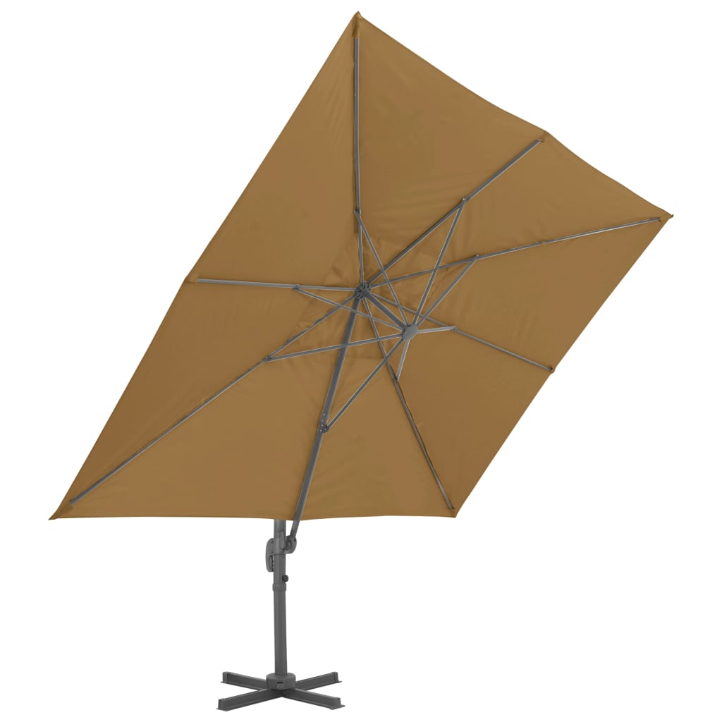 vidaXL Garden Parasol with Portable Base Taupe