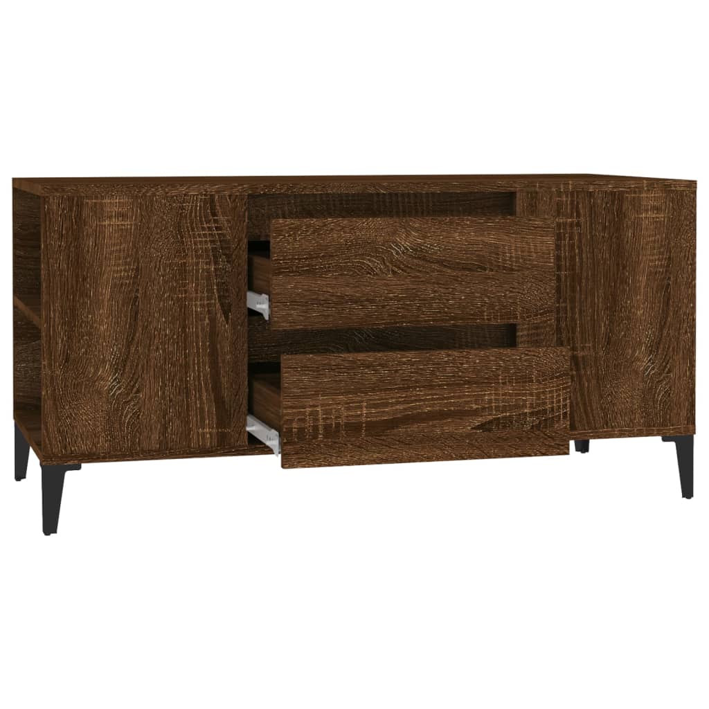 vidaXL TV Cabinet Brown Oak 102x44.5x50 cm Engineered Wood