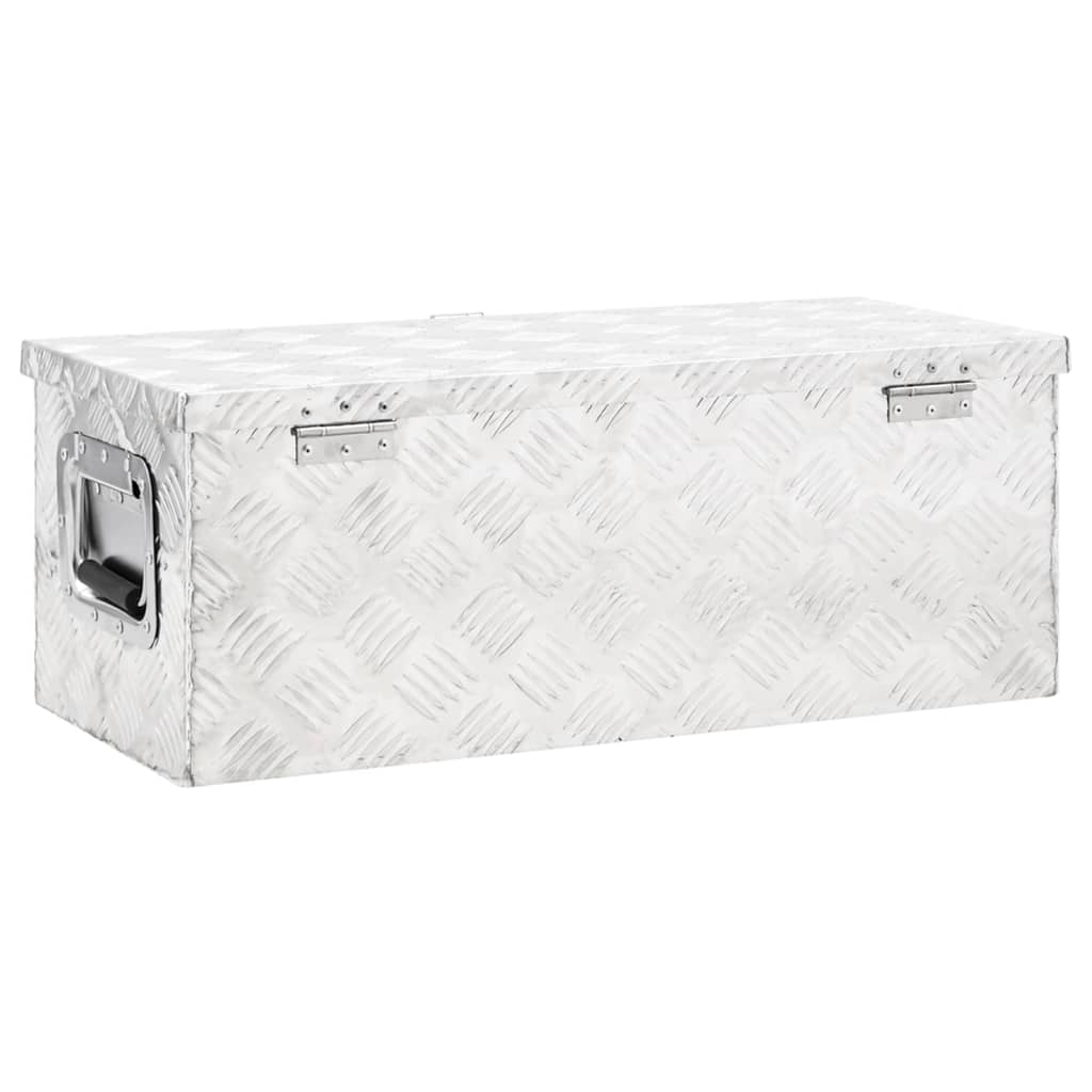 vidaXL Storage Box Silver 70x31x27 cm Aluminium