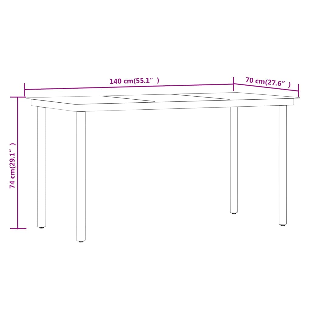 vidaXL 5 Piece Garden Dining Set Grey and Black