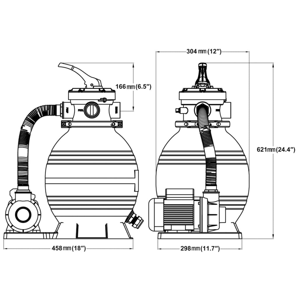 vidaXL Sand Filter Pump 400 W 11000 l/h