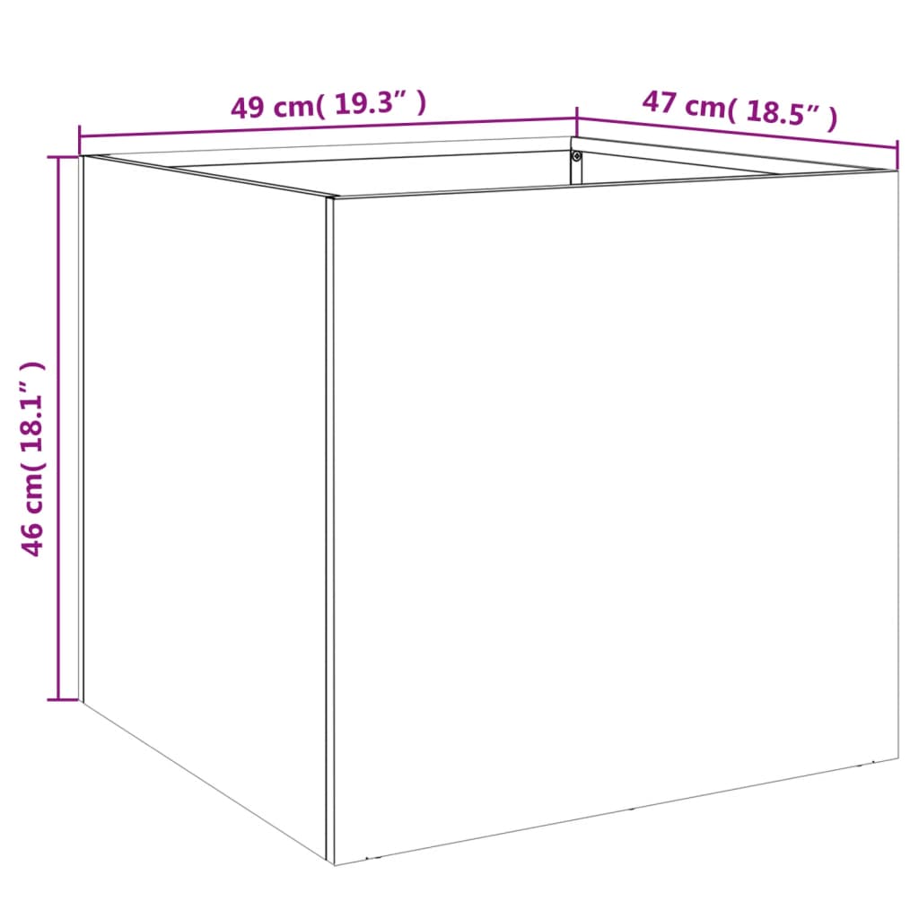 vidaXL Planter Anthracite 49x47x46 cm Steel