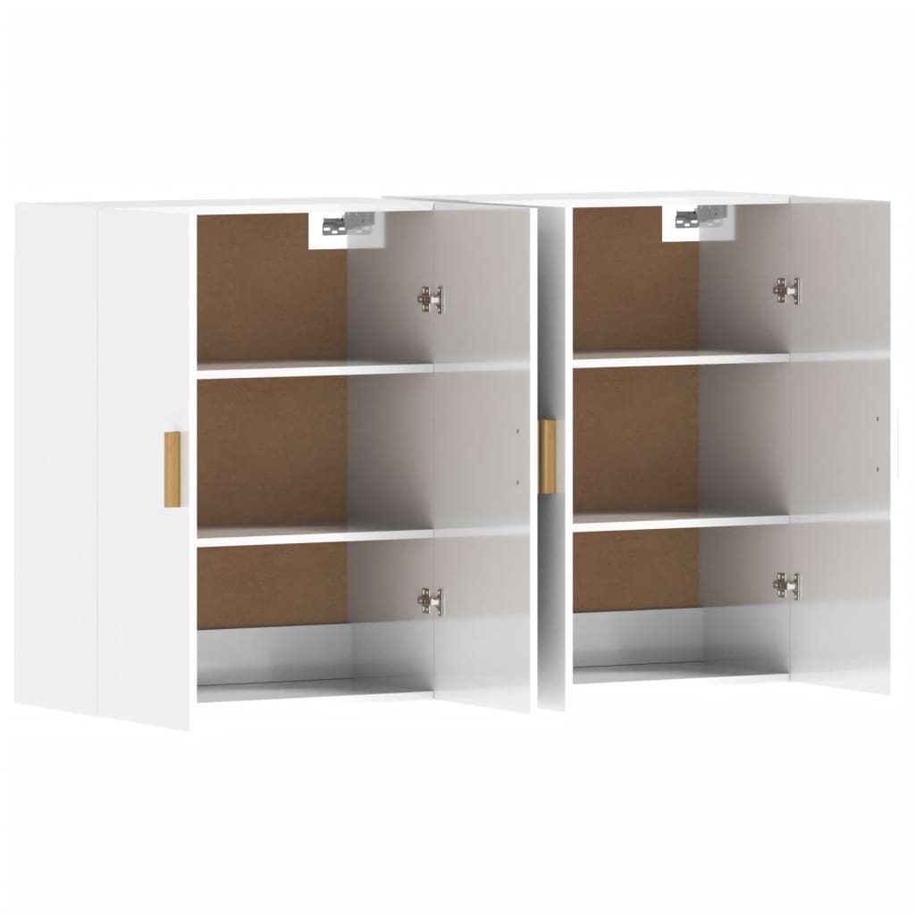 vidaXL Wall Mounted Cabinets 2 pcs High Gloss White Engineered Wood