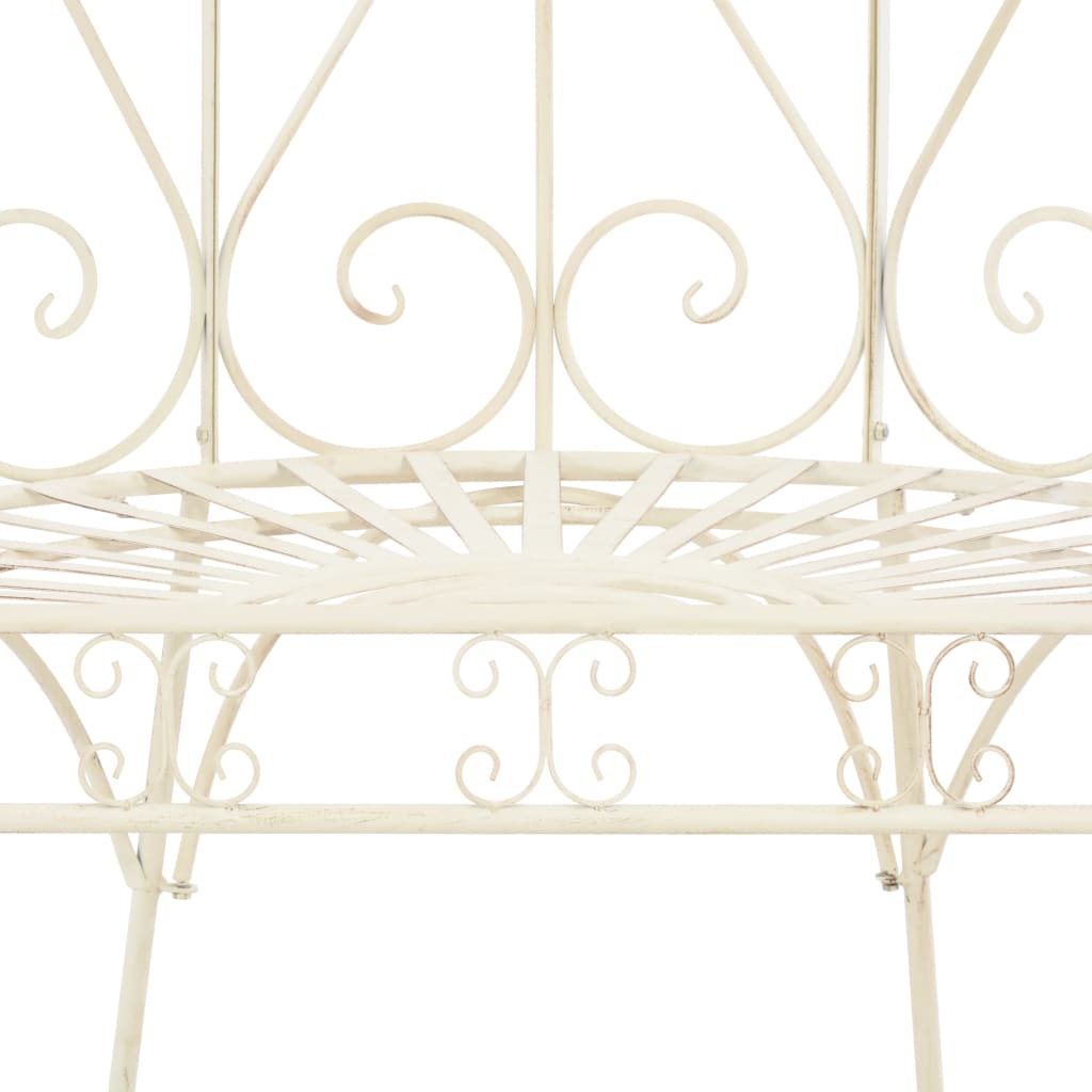 vidaXL Garden Bench 95 cm Iron Antique White