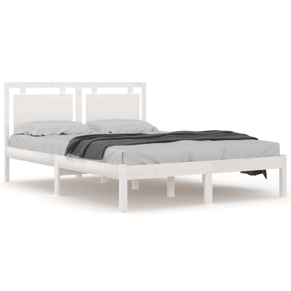 vidaXL Bed Frame without Mattress White 180x200 cm Super King Solid Wood