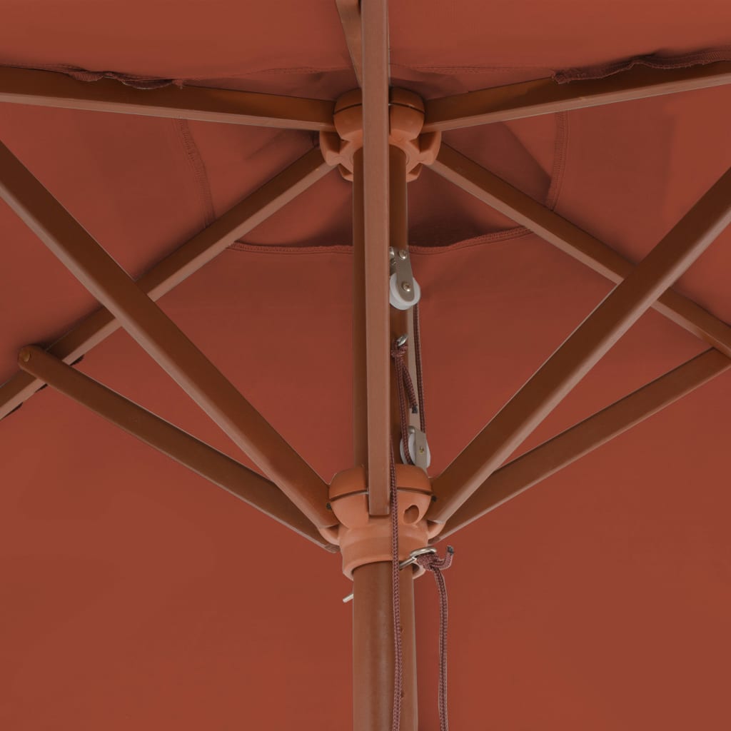 vidaXL Garden Parasol with Wooden Pole 150x200 cm Terracotta