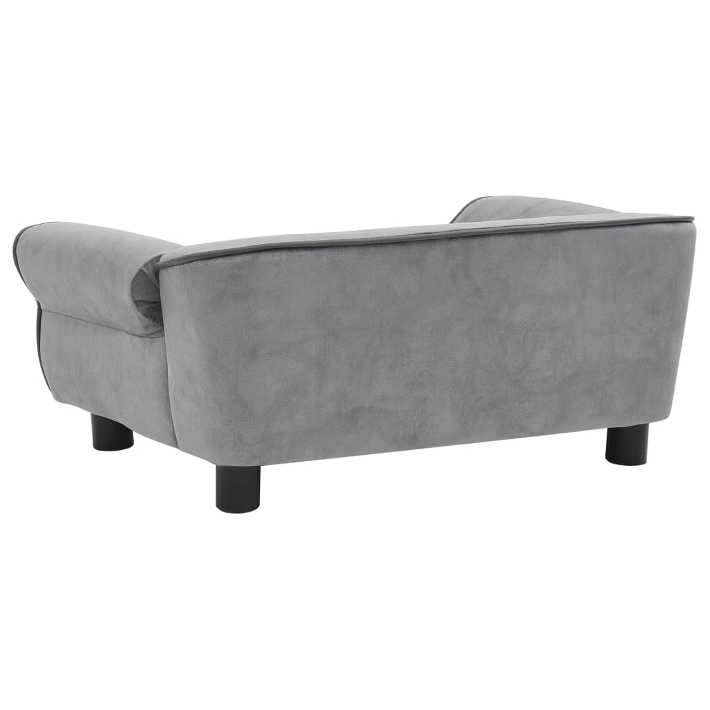 vidaXL Dog Sofa Grey 72x45x30 cm Plush