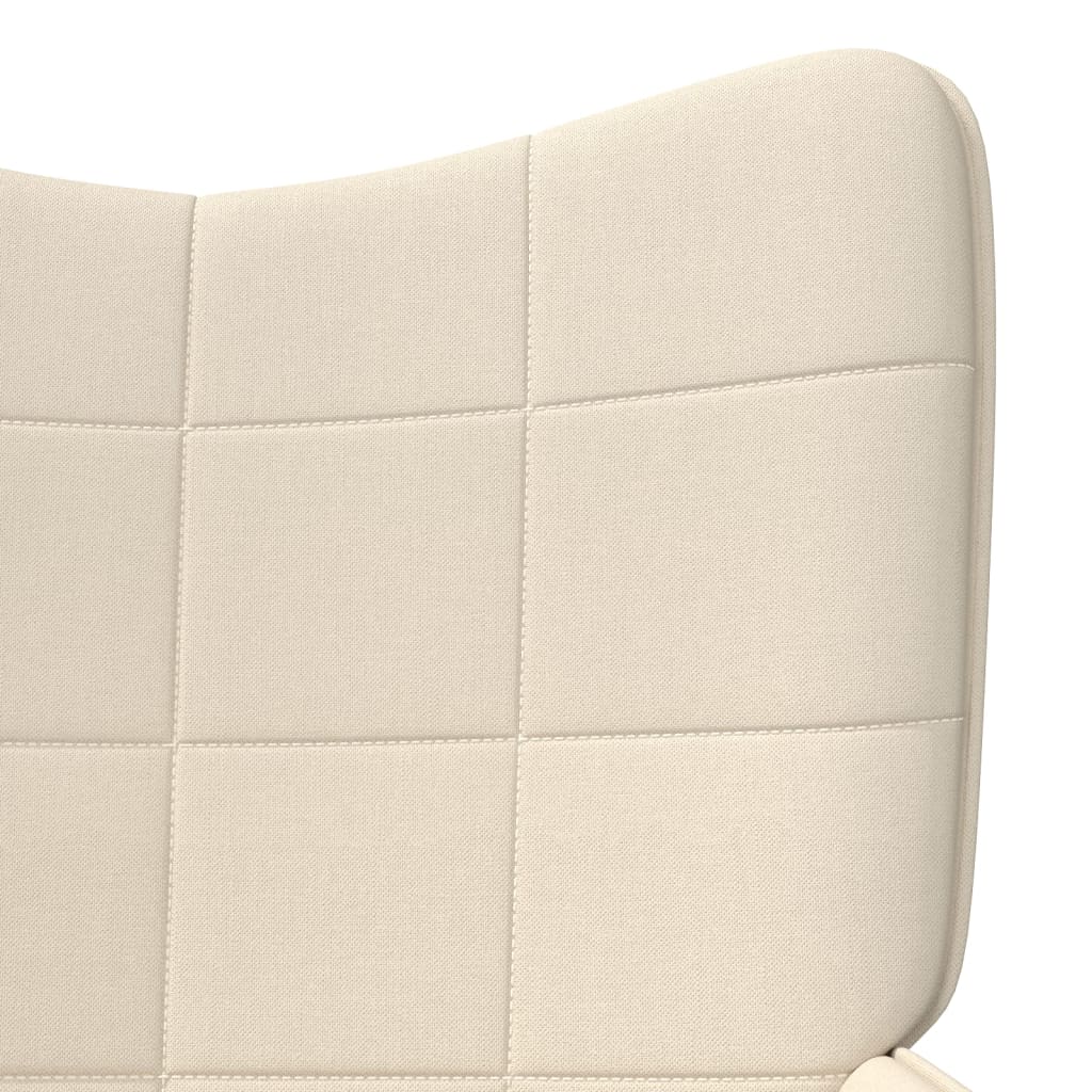 vidaXL Relaxing Chair with a Stool Cream Fabric