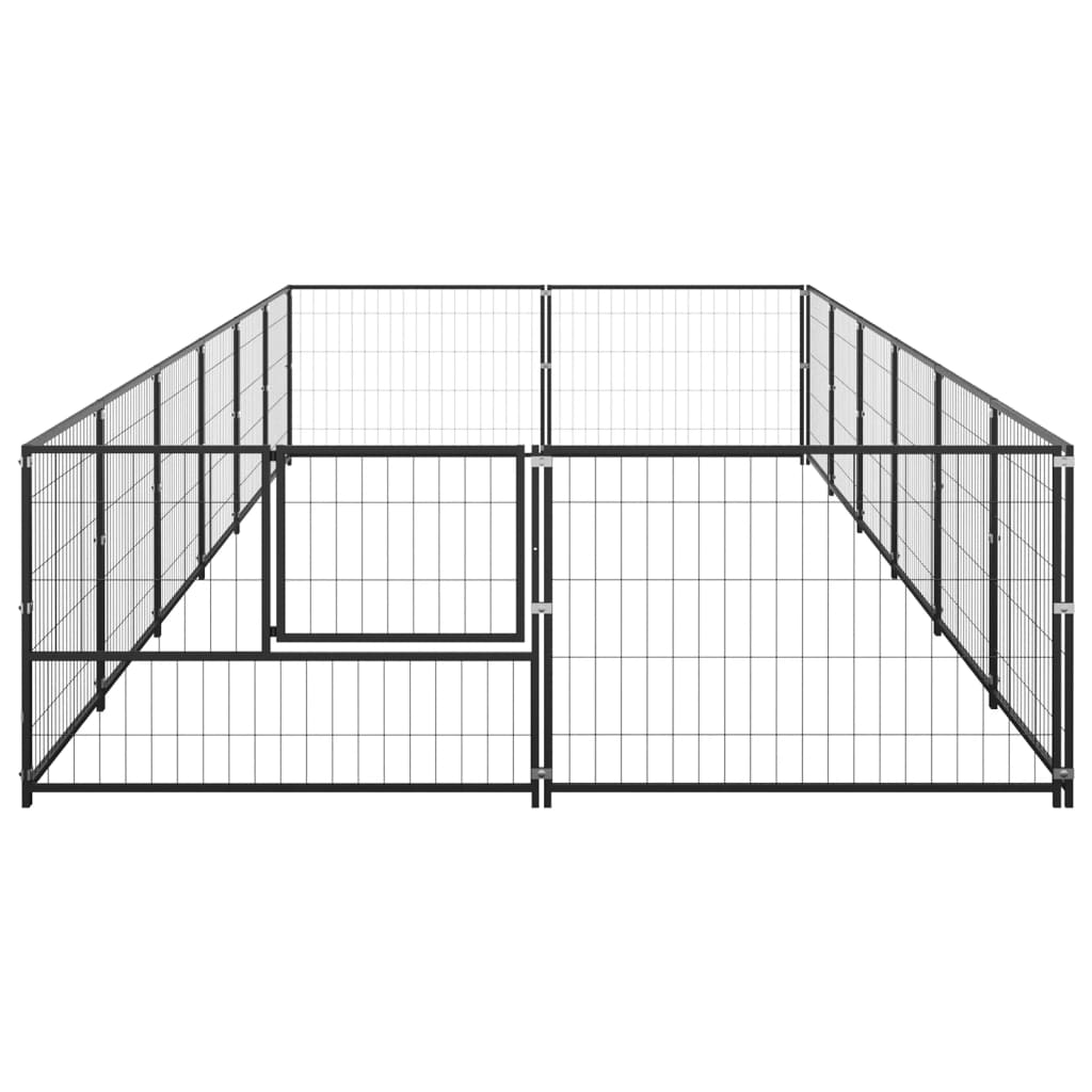 vidaXL Dog Kennel Black 12 m² Steel