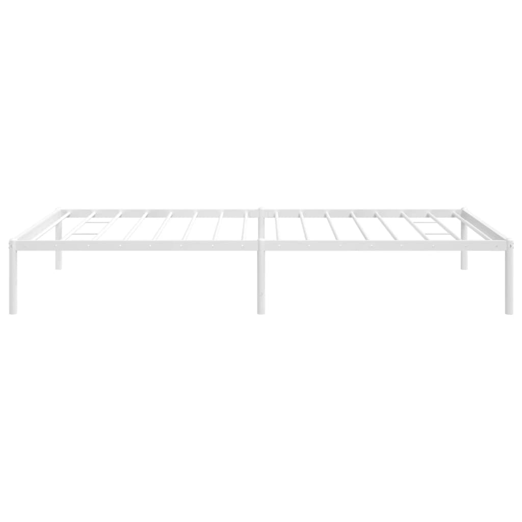 vidaXL Metal Bed Frame without Mattress White 107x203 cm