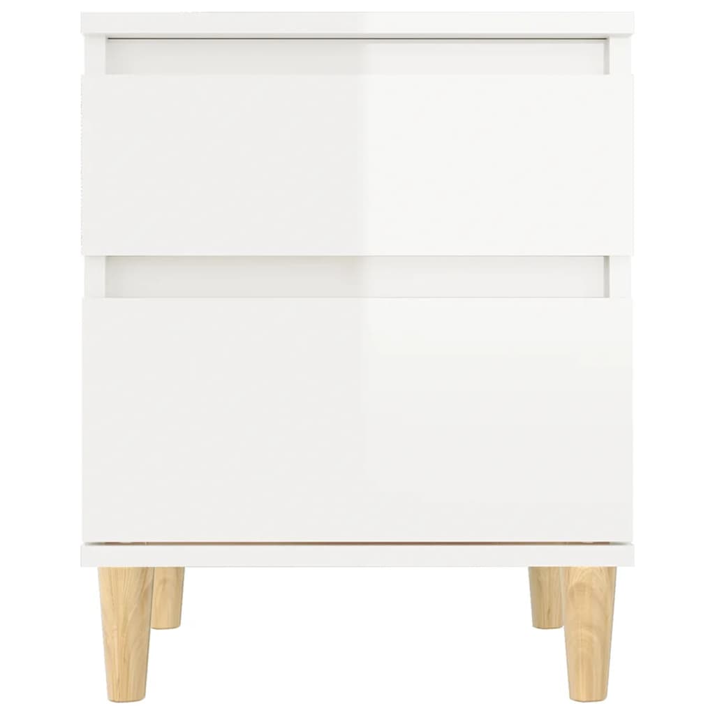 vidaXL Bedside Cabinet High Gloss White 40x35x50 cm