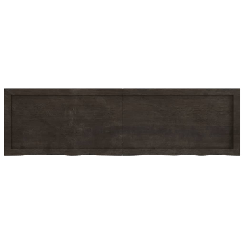 vidaXL Bathroom Countertop Dark Brown 140x40x(2-4) cm Treated Solid Wood