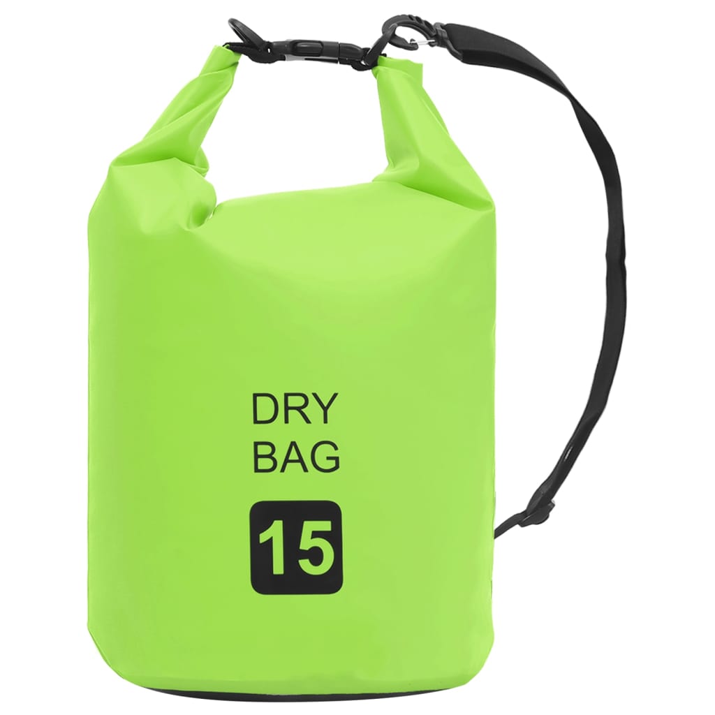 vidaXL Dry Bag Green 15 L PVC