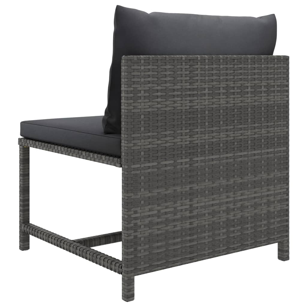 vidaXL 7 Piece Garden Lounge Set with Cushions Poly Rattan Grey