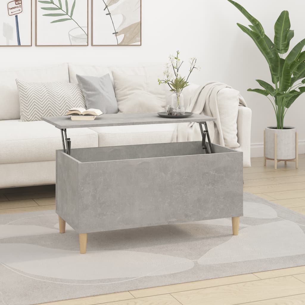 vidaXL Coffee Table Concrete Grey 90x44.5x45 cm Engineered Wood