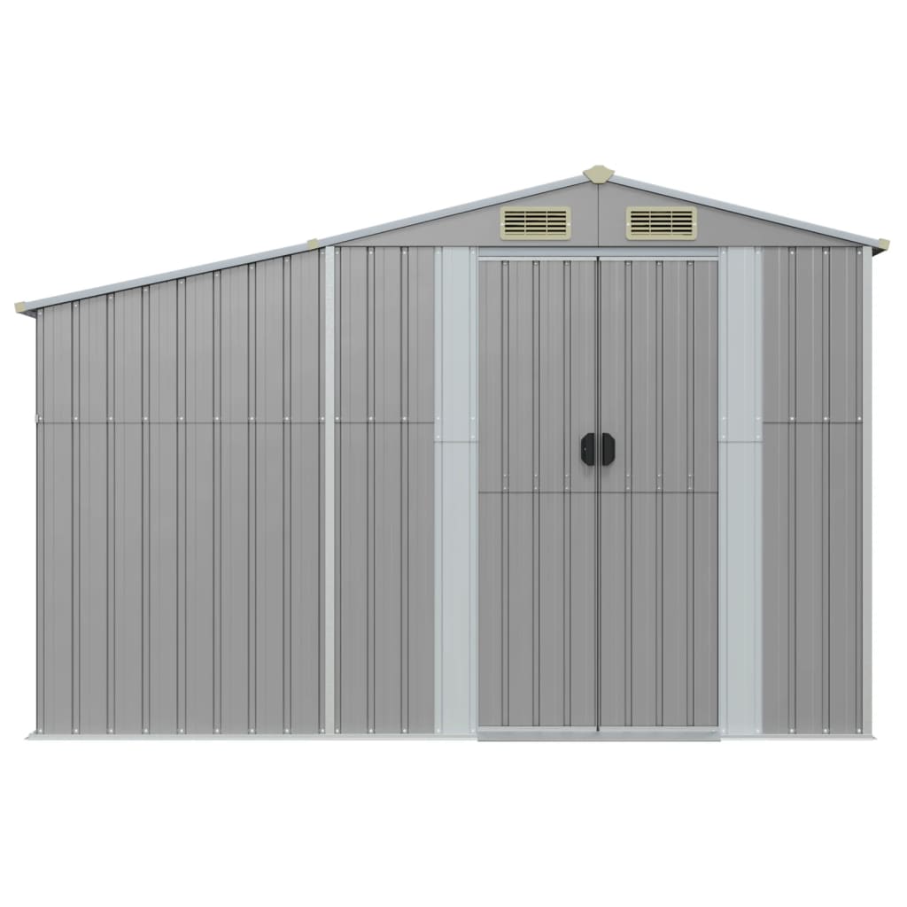 vidaXL Garden Shed Grey 277x93x179 cm Galvanised Steel