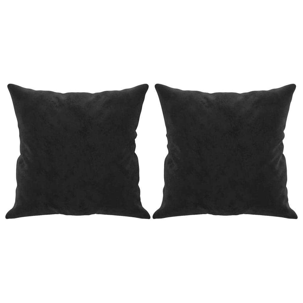 vidaXL 2-Seater Sofa with Throw Pillows Black 140 cm Velvet