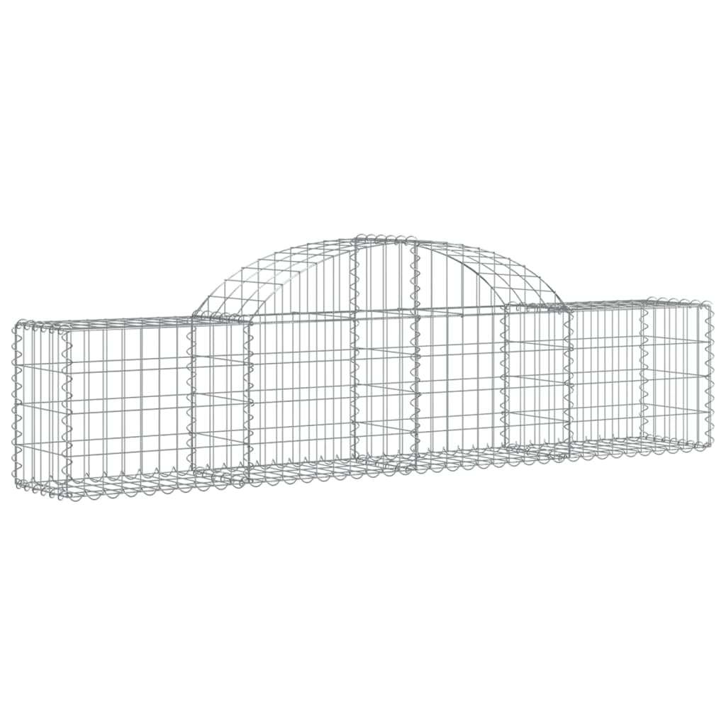 vidaXL Arched Gabion Baskets 4 pcs 200x30x40/60 cm Galvanised Iron