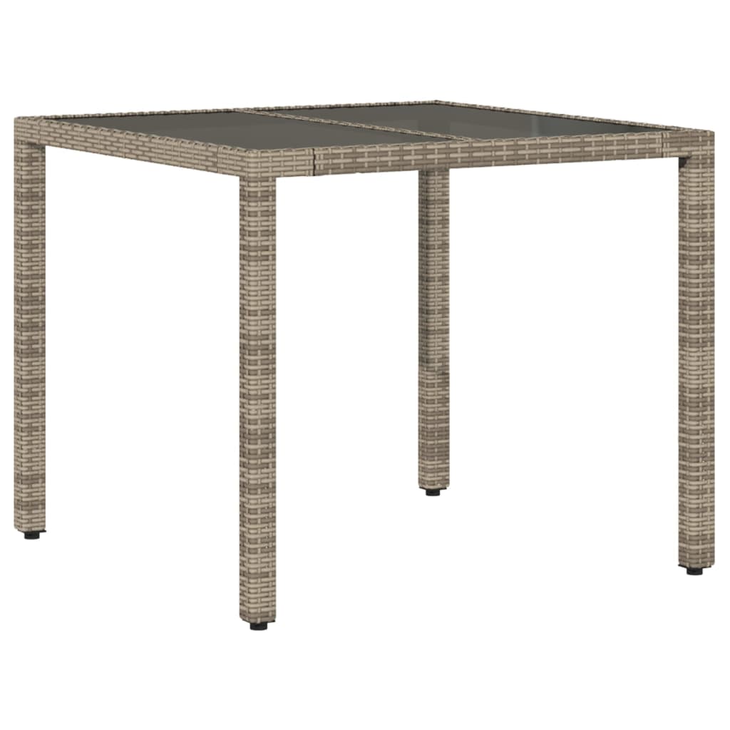 vidaXL Garden Table Grey 90x90x75 cm Poly Rattan