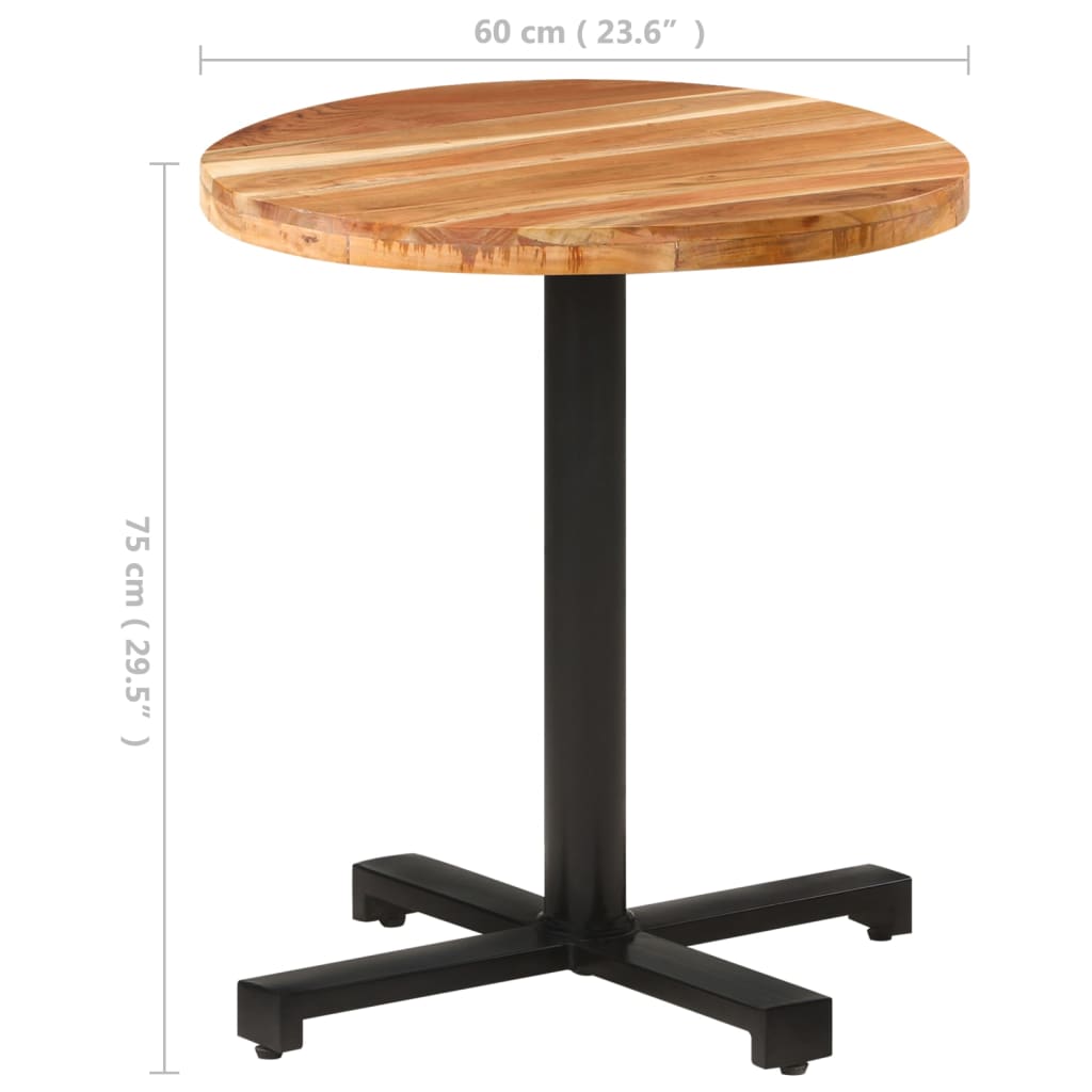 vidaXL Bistro Table Round Ø70x75 cm Solid Acacia Wood