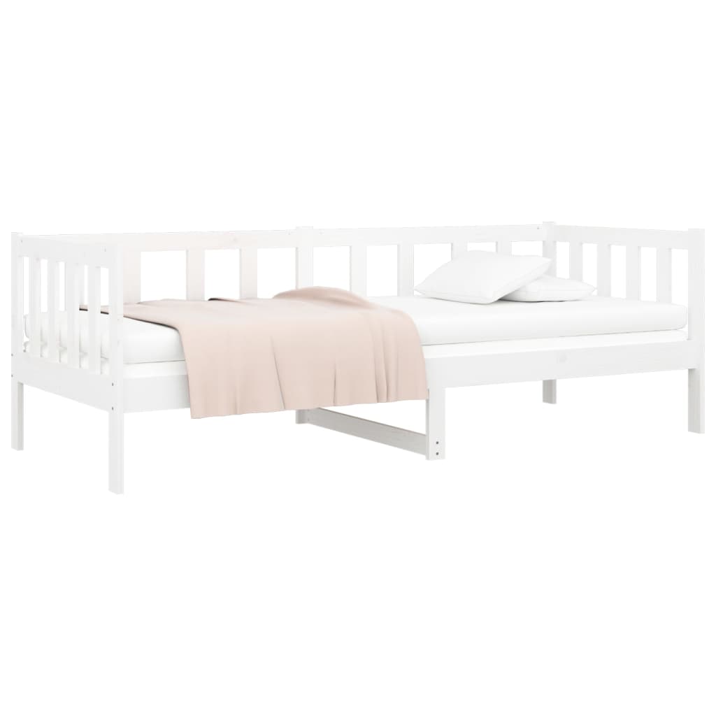 vidaXL Day Bed without Mattress White 90x190 cm Single Solid Wood Pine