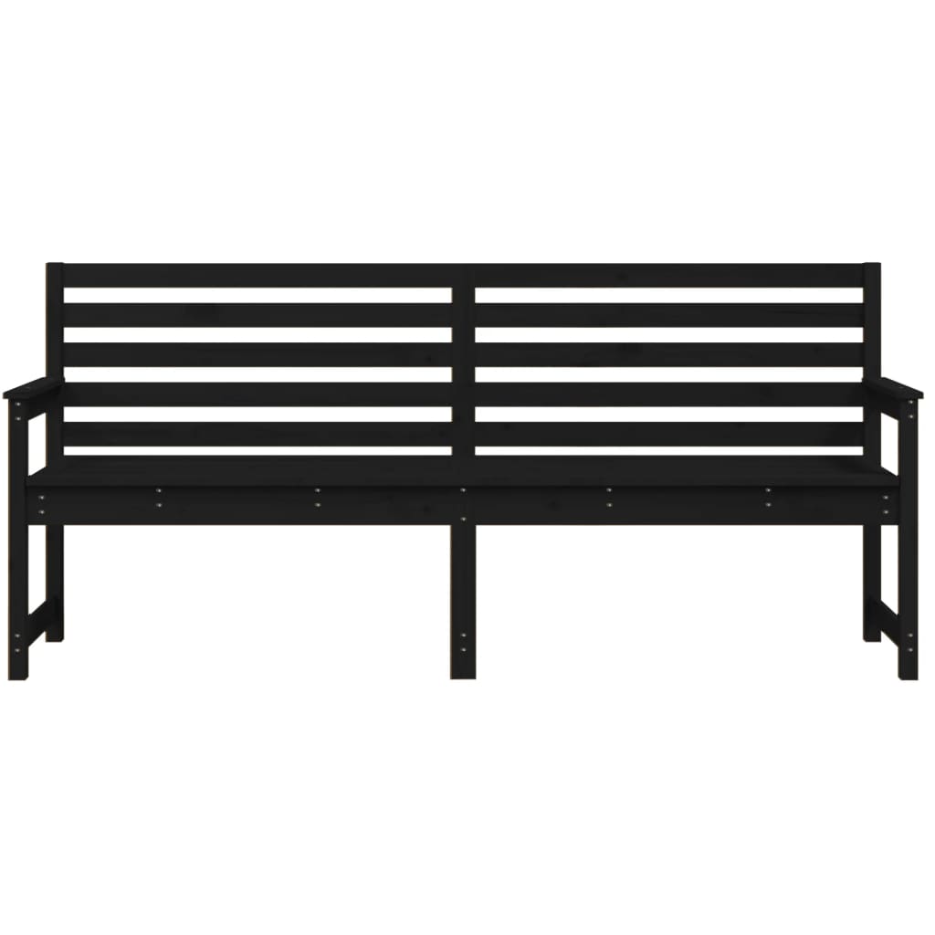 vidaXL Garden Bench Black 203.5x48x91.5 cm Solid Wood Pine