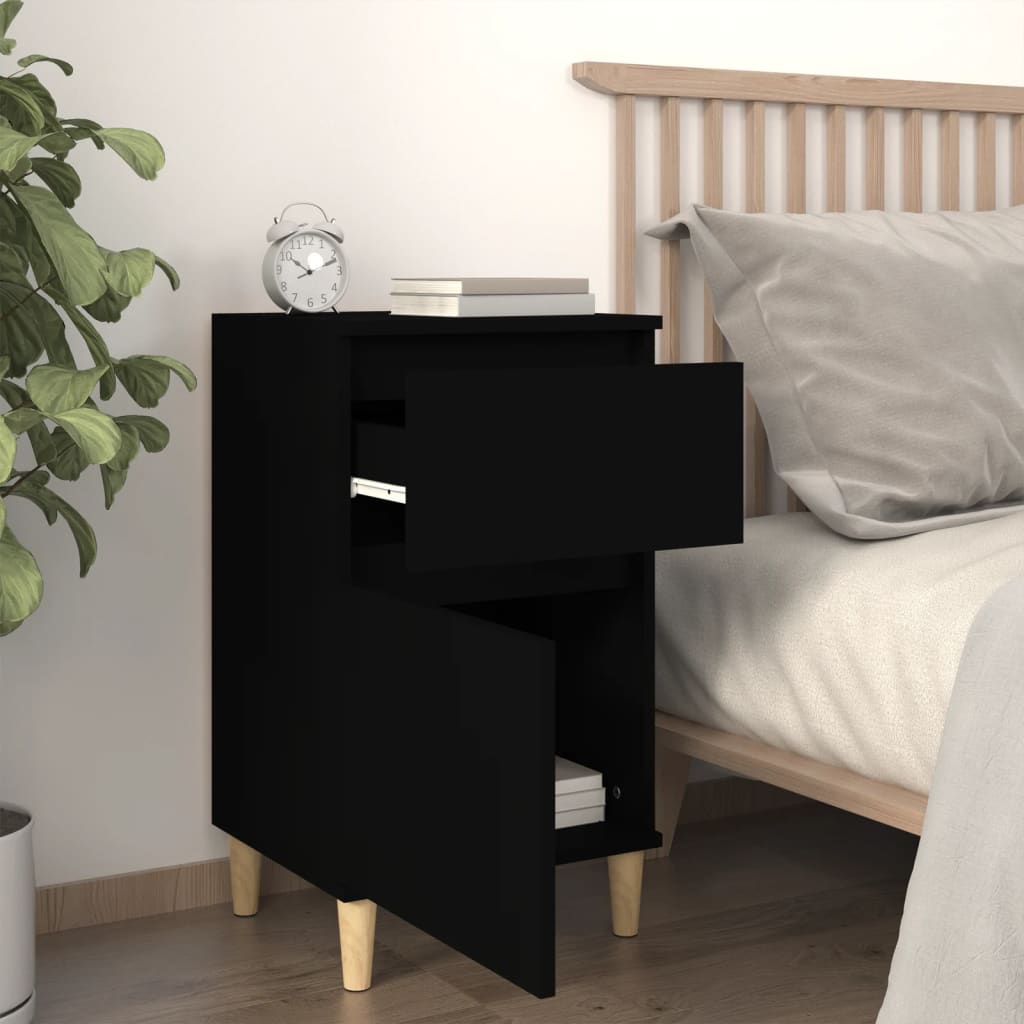 vidaXL Bedside Cabinet Black 40x35x70 cm