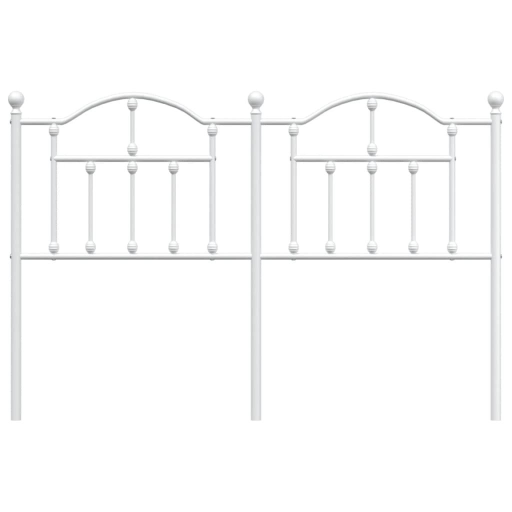 vidaXL Metal Headboard White 135 cm