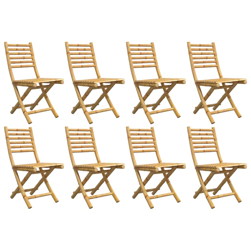 vidaXL Folding Garden Chairs 8 pcs 43x54x88 cm Bamboo