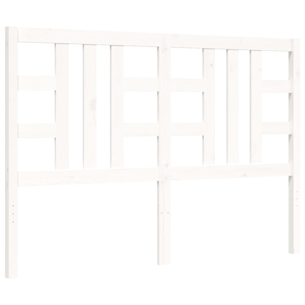 vidaXL Bed Frame without Mattress White Double Solid Wood Pine