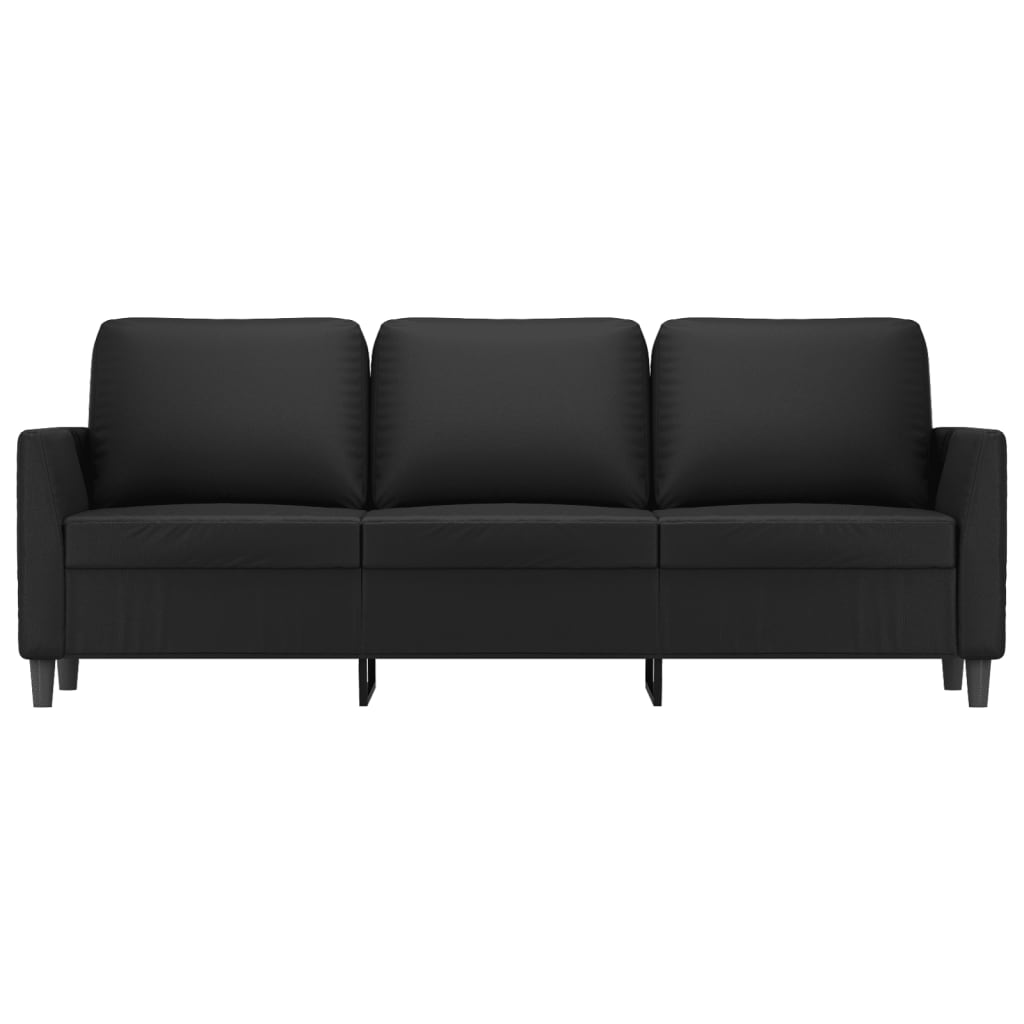 vidaXL 3-Seater Sofa Black 180 cm Faux Leather