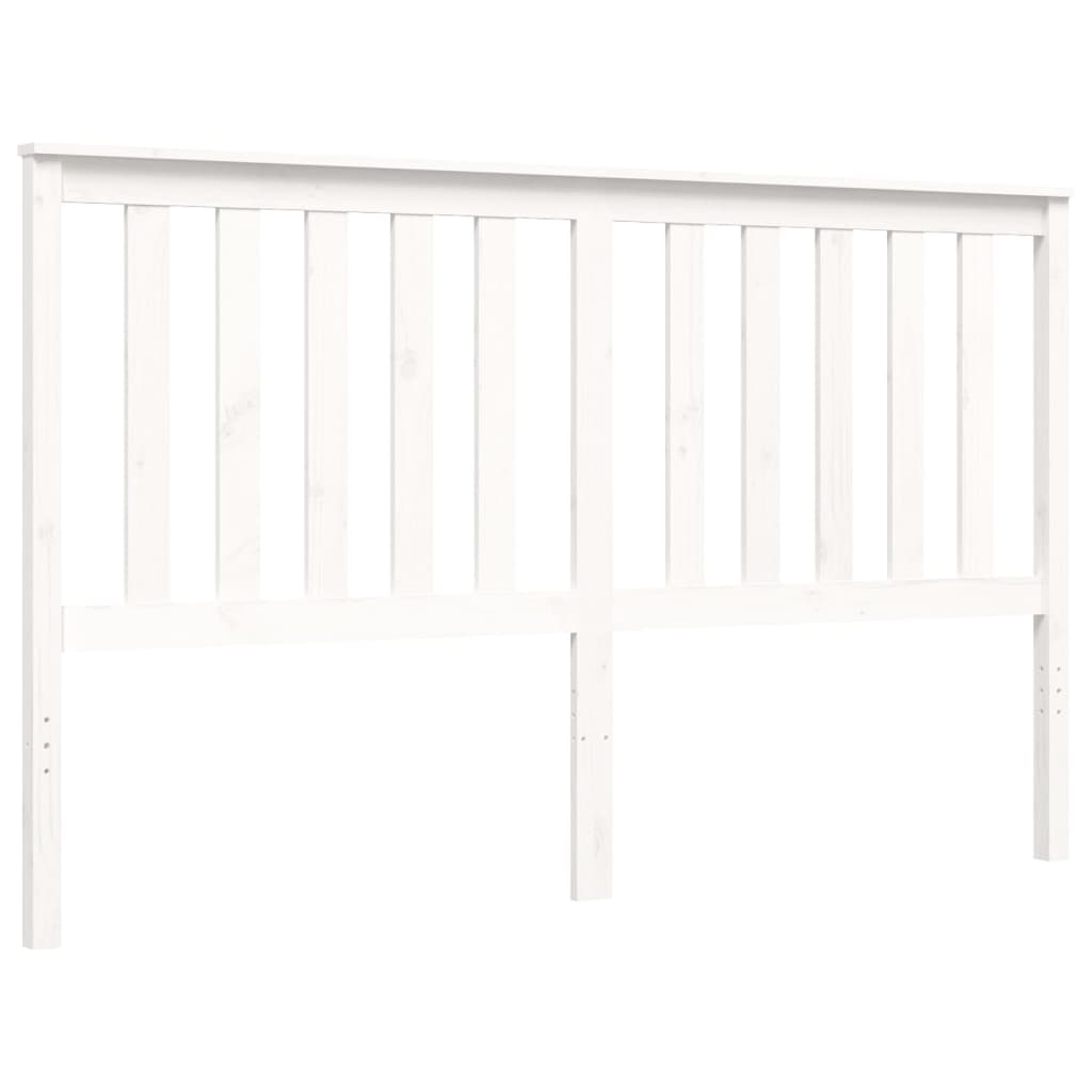 vidaXL Bed Frame without Mattress White King Size Solid Wood