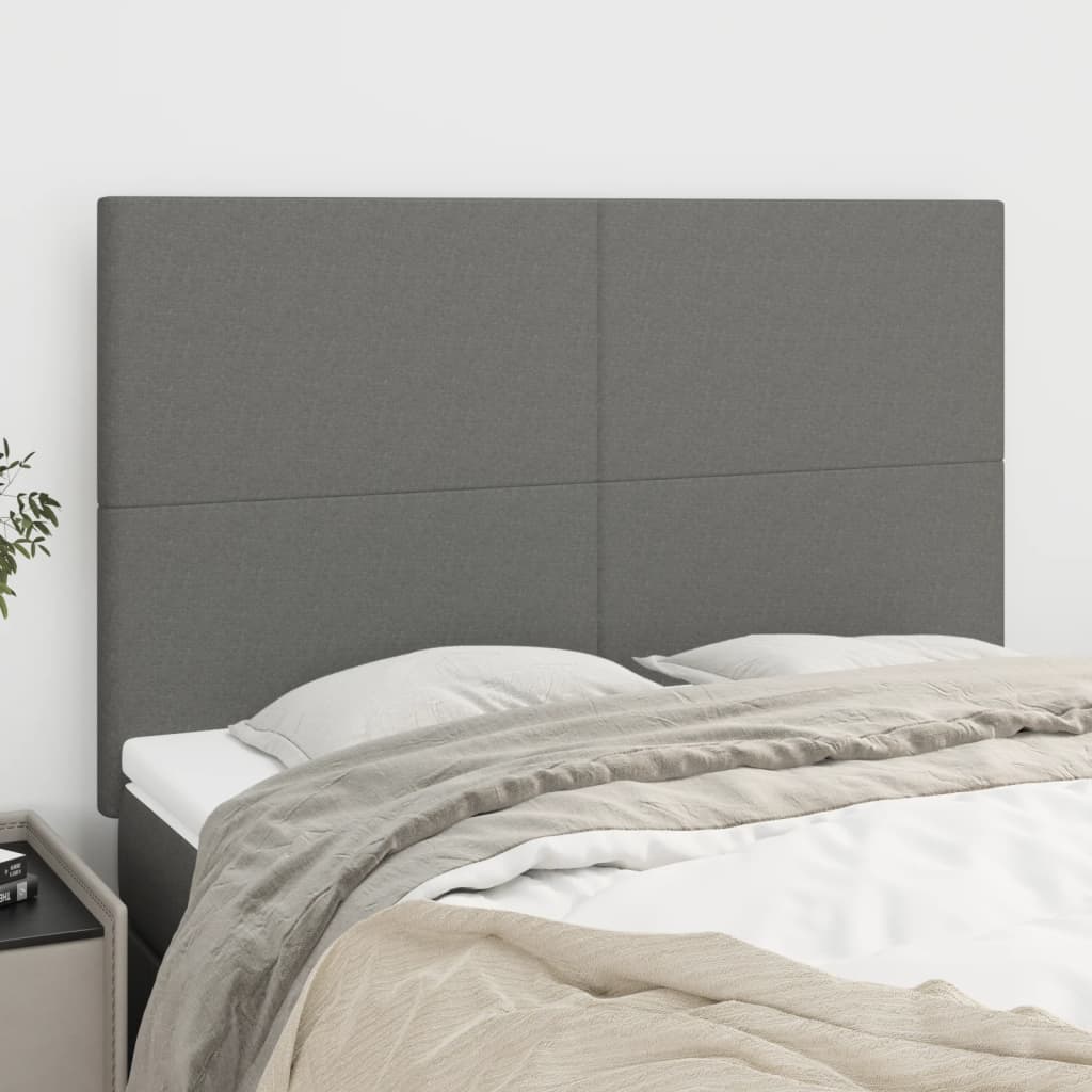 vidaXL Headboards 4 pcs Dark Grey 72 cm Fabric