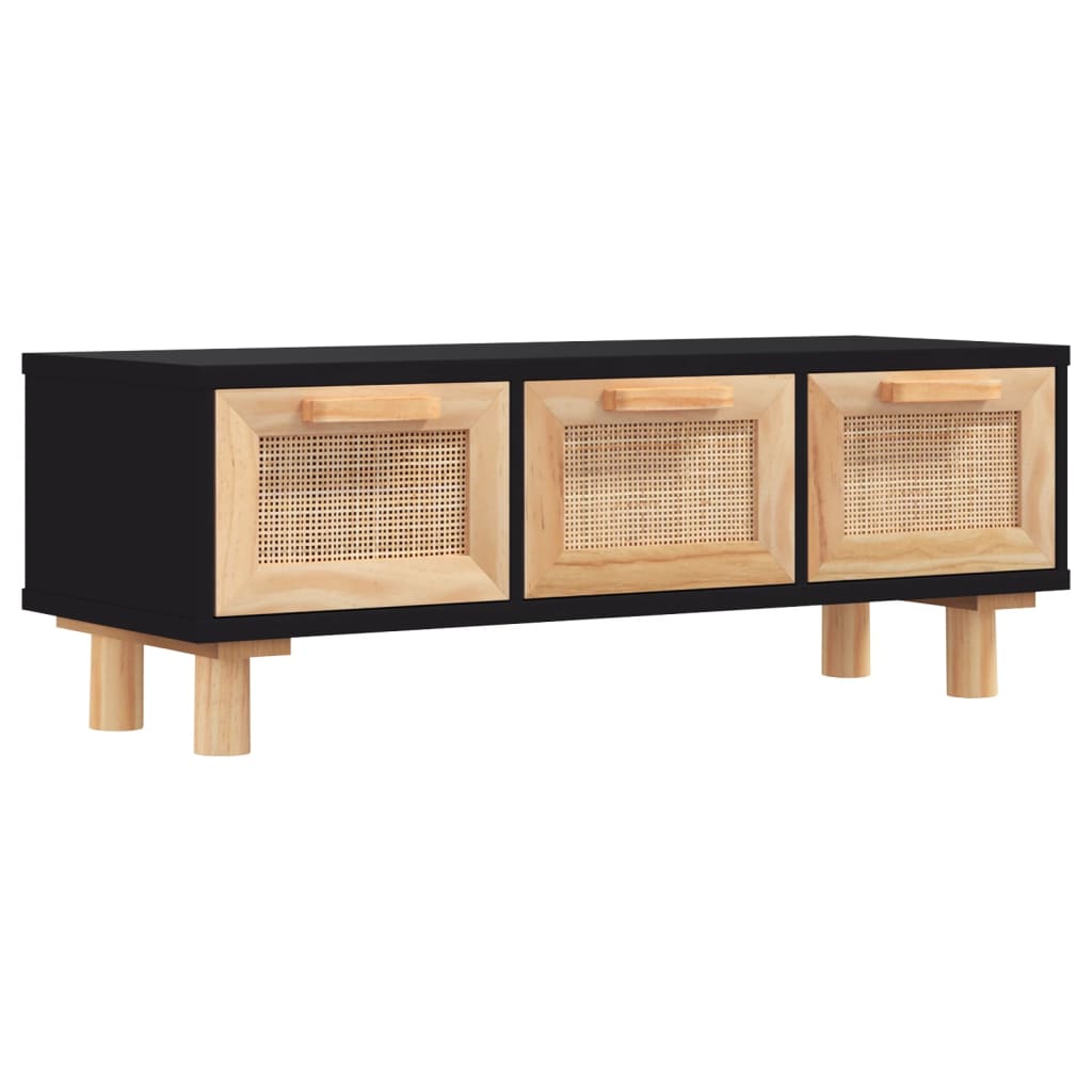 vidaXL Coffee Table Black 80x40x30 cm Engineered Wood&Solid Wood Pine